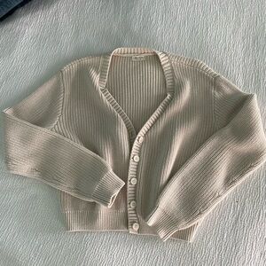 Women's Cream Cardigan Sweater